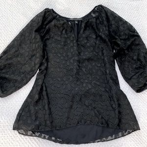 White House Black Market black animal print blouse
